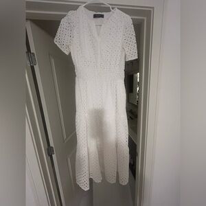 White Eyelet Midi Dress